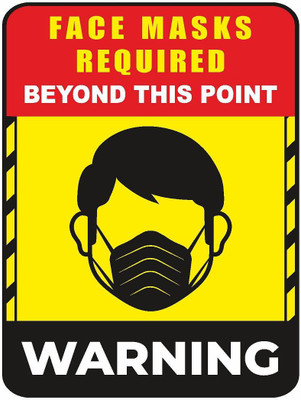 KREEPO Face Masks Required Beyond This Point WARNING Emergency Sign