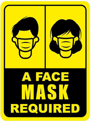 KREEPO A FACE MASK REQUIRED Emergency Sign