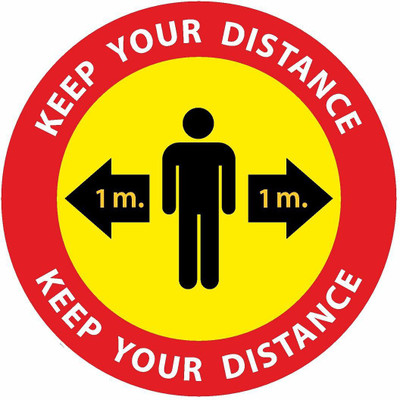 KREEPO KEEP YOUR DISTANCE 1 m. Emergency Sign