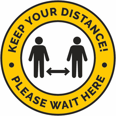 KREEPO Keep Your Distance Please Wait Here Emergency Sign