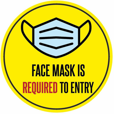KREEPO Face Mask Is Required To Entry Emergency Sign