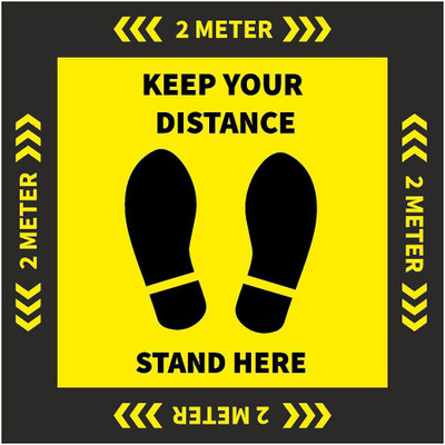 KREEPO 2 METER KEEP YOUR DISTANCE STAND HERE Emergency Sign