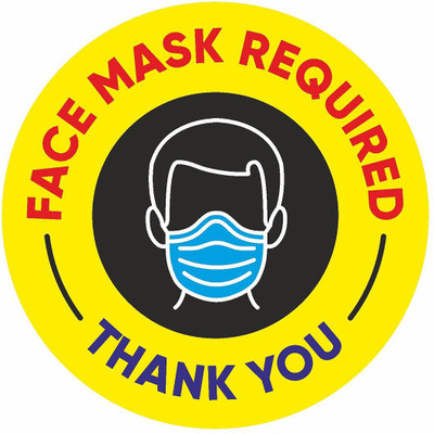 KREEPO Face Mask Required Thank You Emergency Sign
