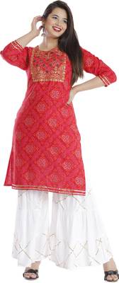 ERT FASHION Women Kurta and Sharara Set