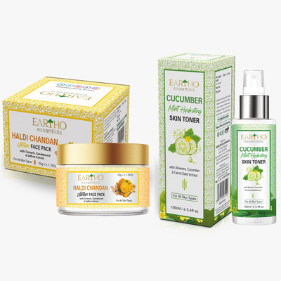 Eartho essentials Haldi Chandan Ubtan Face Pack 50g And Cucumber Toner 100ml(2 Items in the set)