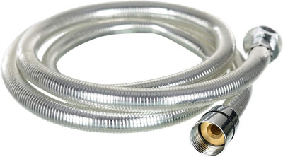AMJ Heavy PVC Shower Tube Pipe for Hand Faucet, Hand Shower - 1.5 Meter (Silver) Health Faucet(Wall Mount Installation Type)