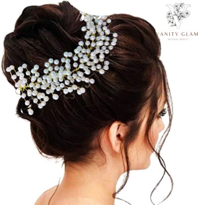 New Style Women's Hair Pins Clips Hair Buns HairStyles Artificial Flowers For Weddings Hair Chain(White, Gold)