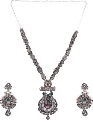 piah fashion Alloy Gold-plated Green Jewellery Set(Pack of 1)