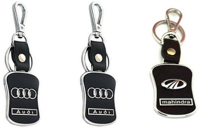 Daiyamondo Double Audi,Mahindra logo Leather hook Keychain best quality keychain Key Chain