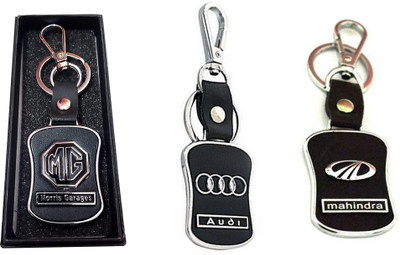 Daiyamondo MG,Audi,Mahindra logo Leather hook Keychain best quality keychain Key Chain