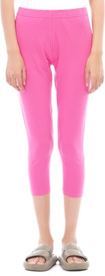 CARBON BASICS Ankle Length Western Wear Legging(Pink, Solid)
