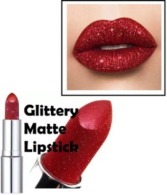 BLUEMERMAID Metallic Matte you can also used eyes and cheeks multipurpose lipstick .(red, 3.8 g)