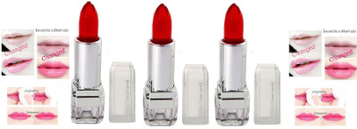 GFSU PACK OF THREE LONG LASTING MOISTURIZING GEL COLOR CHANGING LIPSTICK(PINK, 10.8 g)