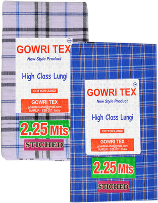 GOWRI TEX Checkered Multicolor Lungi