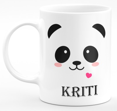 SAHU KRAFT Kriti Printed Cute Panda Coffee Gift For Friend , Girlfriend , Lovers , Couple , Wife , Best Gift For Valentine's day , Anniversary , Happy Birthday ,Happy Valentine's day Ceramic Coffee Mug(330 ml)