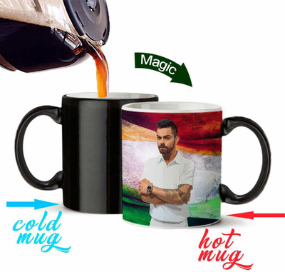 Convay Magic mug Ceramic with Photo - Black, 325ml gift mom magic cup Ceramic Coffee Mug(330 ml)