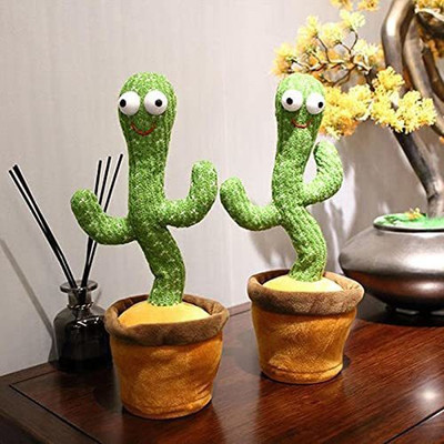 Toyvala Dancing Musical Cactus Toy-142(Green, Brown)