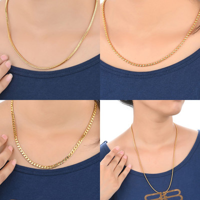 AanyaCentric Combo Pack of 4 Daily Casual Party wear Trendy Stylish Fancy Neck Mala Gold-plated Plated Brass Chain Set