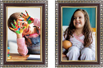 PADYAL Wood Table Photo Frame(Maroon, 2 Photo(s), 5x7)