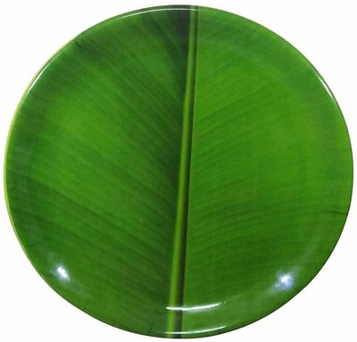 Shree Chatri Dham Enterprise Pack of 6 Microfiber Banana Laser Printed Leaf Plates Dinner Set(Green, Microwave Safe)