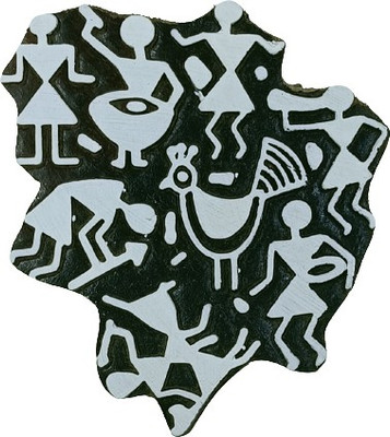 skart wooden printing block stamp warli238 Printing Blocks(Pack of 1)