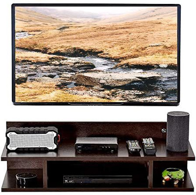 Umar Enterprises Wall T.V set up box stand & Wall T.V entertainment unit set up box stand MDF MDF (Medium Density Fiber) Wall Shelf(Number of Shelves - 4, Brown)