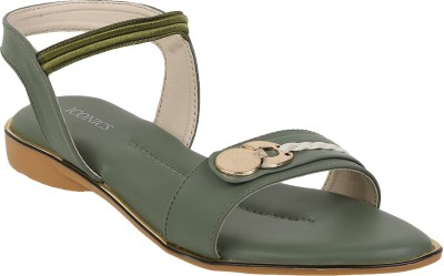 ICONICS Women Flats(Green , 4)