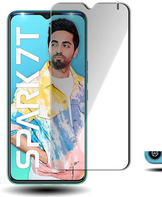 SHAKU Edge To Edge Tempered Glass for Tecno Spark 7 T Matte Finish Gaming Screen Guard Full Screen Coverage Except Edges(Pack of 1)