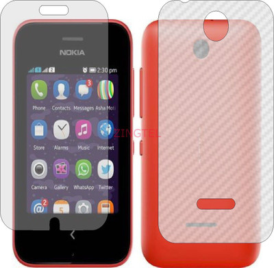 ZINGTEL Front and Back Screen Guard for NOKIA ASHA 230 (Front Matte Finish & Back 3d Carbon Fiber)(Pack of 2)