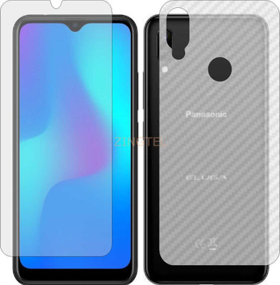 ZINGTEL Front and Back Screen Guard for PANASONIC ELUGA I8 (Front Matte Finish & Back 3d Carbon Fiber)(Pack of 2)