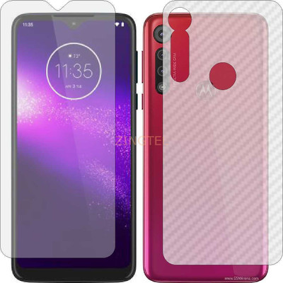 ZINGTEL Front and Back Screen Guard for MOTOROLA G8 PLAY (Front Matte Finish & Back 3d Carbon Fiber)(Pack of 2)