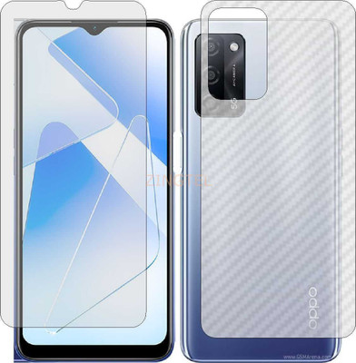 ZINGTEL Front and Back Screen Guard for OPPO A55 5G (Front Matte Finish & Back 3d Carbon Fiber)(Pack of 2)