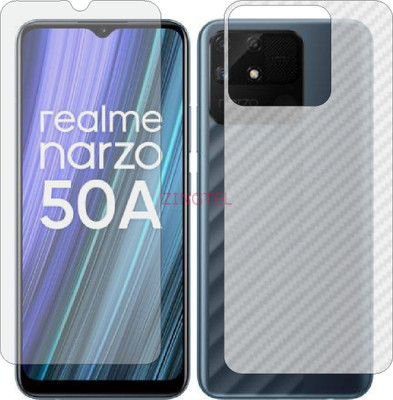 ZINGTEL Front and Back Screen Guard for REALME NARZO 50A (Front Matte Finish & Back 3d Carbon Fiber)(Pack of 2)