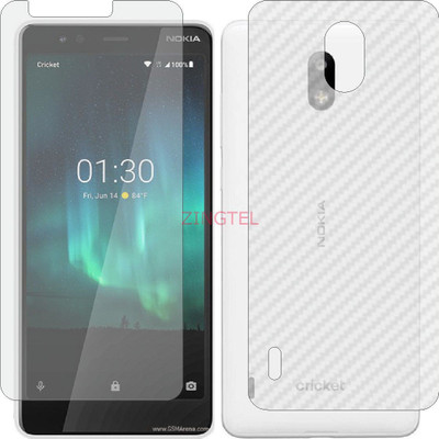 ZINGTEL Front and Back Screen Guard for NOKIA 3.1C (Front Matte Finish & Back 3d Carbon Fiber)(Pack of 2)
