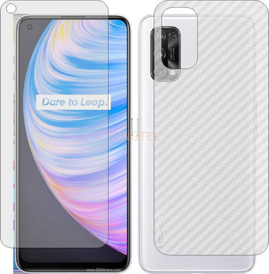 ZINGTEL Front and Back Screen Guard for REALME Q2 PRO (Front Matte Finish & Back 3d Carbon Fiber)(Pack of 2)