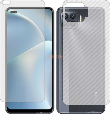 ZINGTEL Front and Back Screen Guard for OPPO RENO4 F (Front Matte Finish & Back 3d Carbon Fiber)(Pack of 2)