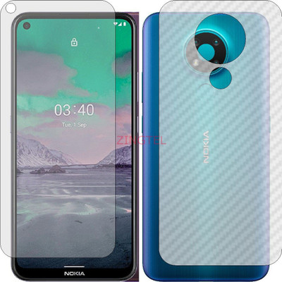 ZINGTEL Front and Back Screen Guard for NOKIA 3.4 (Front Matte Finish & Back 3d Carbon Fiber)(Pack of 2)