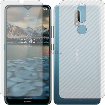 ZINGTEL Front and Back Screen Guard for NOKIA 2.4 (Front Matte Finish & Back 3d Carbon Fiber)(Pack of 2)