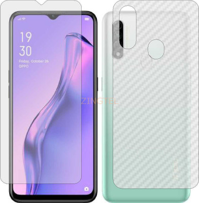 ZINGTEL Front and Back Screen Guard for OPPO A31 2020 (Front Matte & Back 3d Carbon Fiber)(Pack of 2)