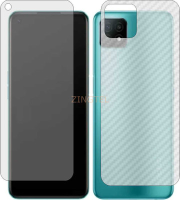 ZINGTEL Front and Back Screen Guard for OPPO A53 5G (Front Matte & Back 3d Carbon Fiber)(Pack of 2)