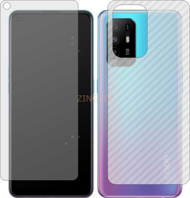 ZINGTEL Front and Back Screen Guard for OPPO A95 5G (Front Matte & Back 3d Carbon Fiber)(Pack of 2)