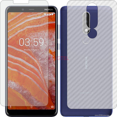 ZINGTEL Front and Back Screen Guard for NOKIA 3.1 PLUS (Front Matte Finish & Back 3d Carbon Fiber)(Pack of 2)
