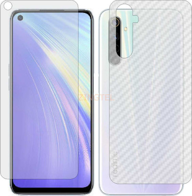 ZINGTEL Front and Back Screen Guard for OPPO RMX 2001REALME 6 (Front Matte Finish & Back 3d Carbon Fiber)(Pack of 2)