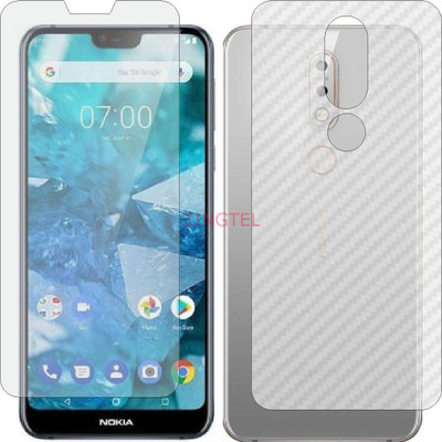 ZINGTEL Front and Back Screen Guard for NOKIA TA 1097 NOKIA 7.1 (Front Matte Finish & Back 3d Carbon Fiber)(Pack of 2)