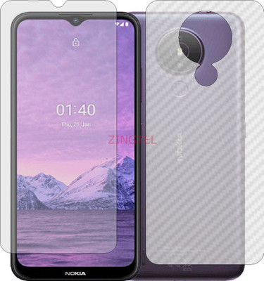 ZINGTEL Front and Back Screen Guard for NOKIA 1.4 (Front Matte Finish & Back 3d Carbon Fiber)(Pack of 2)