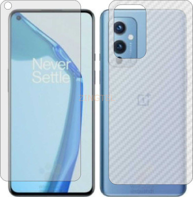 ZINGTEL Front and Back Screen Guard for ONEPLUS 9 SERIES 5G (Front Matte Finish & Back 3d Carbon Fiber)(Pack of 2)