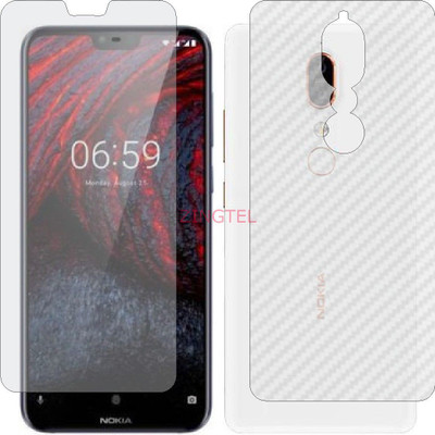 ZINGTEL Front and Back Screen Guard for NOKIA X6 2018 (Front Matte & Back 3d Carbon Fiber)(Pack of 2)