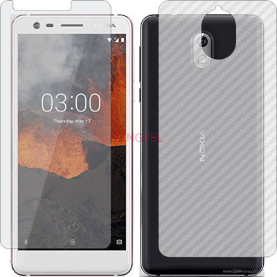 ZINGTEL Front and Back Screen Guard for NOKIA 3.1 (Front Matte Finish & Back 3d Carbon Fiber)(Pack of 2)