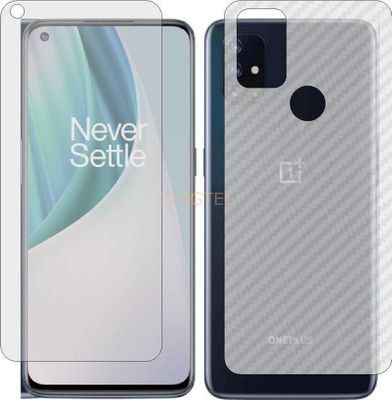 ZINGTEL Front and Back Screen Guard for ONEPLUS NORD N10 5G (Front Matte Finish & Back 3d Carbon Fiber)(Pack of 2)