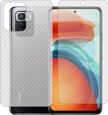 ZINGTEL Front and Back Screen Guard for POCO X3 GT (Front Matte Finish & Back 3d Carbon Fiber)(Pack of 2)